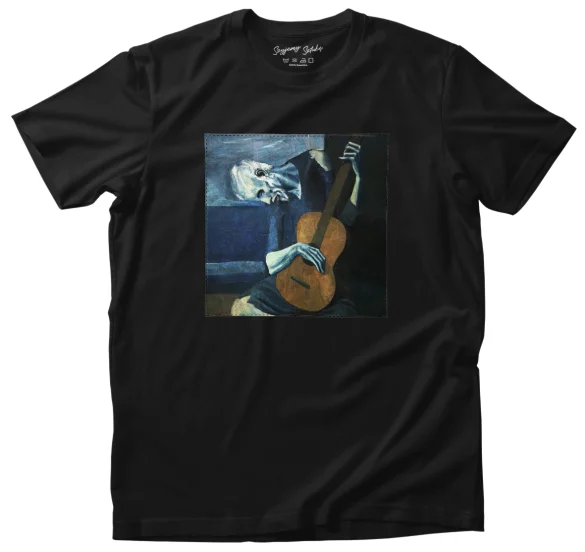 Koszulka z naszywką Stary gitarzysta Pablo Picasso