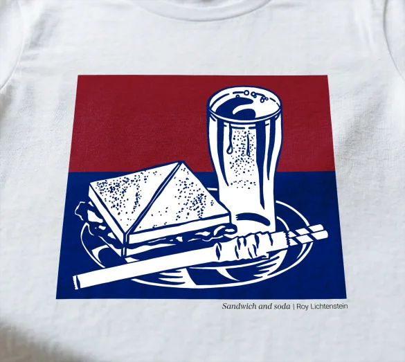Koszulka z nadrukiem Sandwich and soda Roy Lichtenstein
