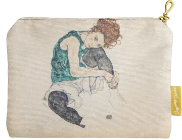 Kosmetyczka mini Siedząca kobieta z podniesionym kolanem Egon Schiele