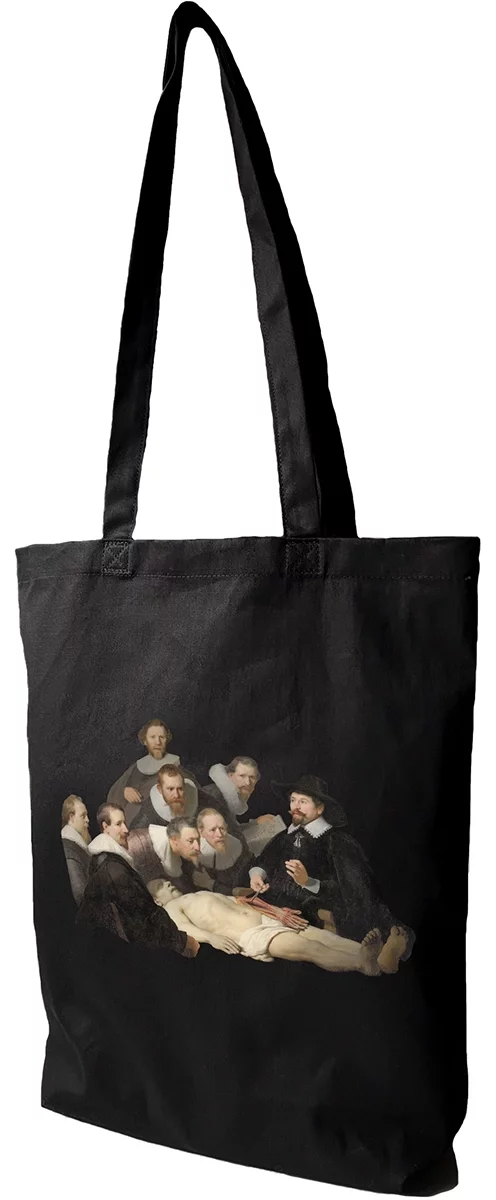 Torba bawełniana Lekcja anatomii doktora Tulpa Rembrandt, Czarna