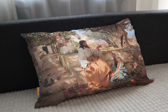 Poduszka Chrystus w domu Marii i Marty Henryk Siemiradzki