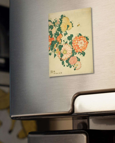 Magnes Chryzantemy i pszczoła Katsushika Hokusai