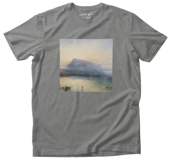 Koszulka z naszywką Błękitny Rigi, wschód słońca William Turner