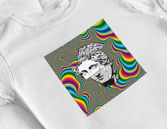 Bluzka damska z naszywką Psychodelic Dawid