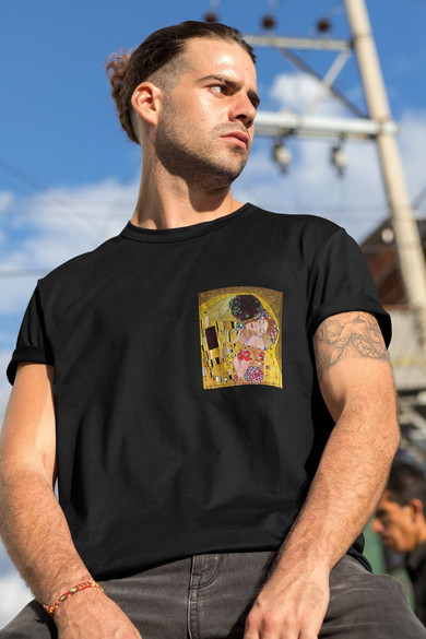 Koszulka z kieszonką Pocałunek Gustav Klimt