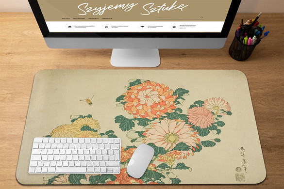 Podkładka Chryzantemy i pszczoła Katsushika Hokusai 60x40cm