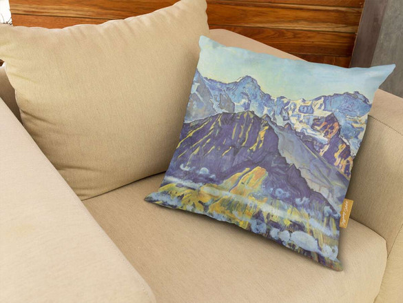 Poduszka Eiger, Mönch und Jungfrau in der Morgensonne Ferdinand Hodler