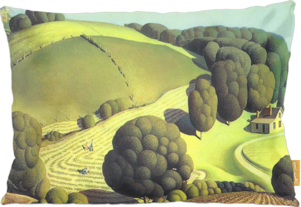 Poduszka dekoracyjna na prezent z obrazem Young Corn Grant Wood Szyjemy Sztukę