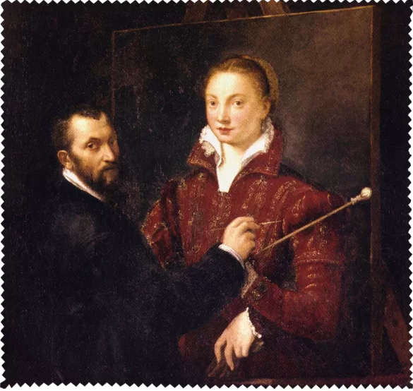 Ściereczka do okularów Bernardino Campi malujący Sofonisbę Anguissolę Sofonisba Anguissola