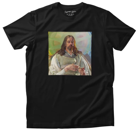 Koszulka z naszywką Chrystus w Emaus - środkowa część tryptyku Jacek Malczewski