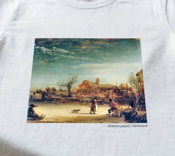 Koszulka z nadrukiem Zimowy pejzaż Rembrandt