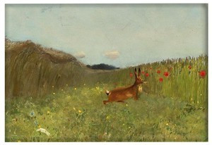 Magnes Zając wśród zboża Józef Chełmoński