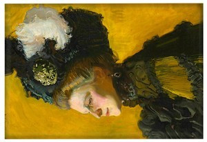 Magnes Portret żony artysty Jadwigi na żółtym tle Józef Mehoffer