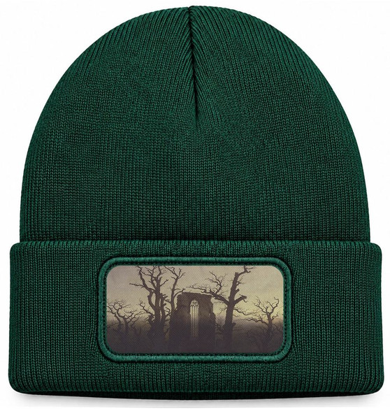 Czapka zimowa Opactwo w dębowym lesie Caspar David Friedrich – zielona