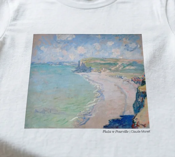 Koszulka z nadrukiem Plaża w Pourville Claude Monet