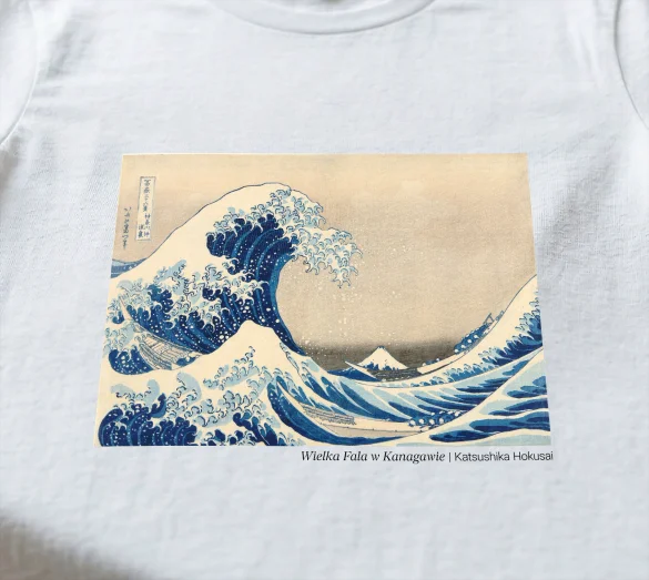 Koszulka z nadrukiem Wielka Fala w Kanagawie Katsushika Hokusai