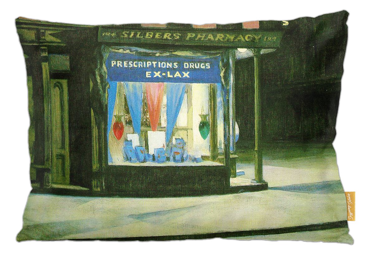 Poduszka dekoracyjna na prezent z obrazem Apteka Edward Hopper Szyjemy Sztukę