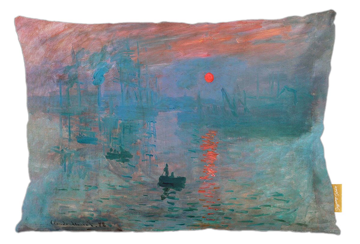 Poduszka dekoracyjna na prezent z obrazem Impresja, wschód słońca Claude Monet Szyjemy Sztukę