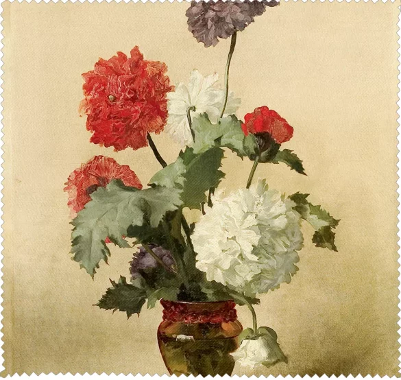 Ściereczka do okularów Peonie (maki) Anna Bilińska-Bohdanowiczowa