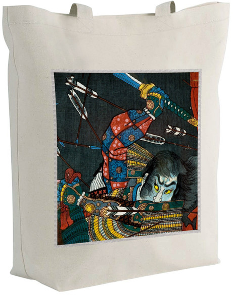 Torba z naszywką Bitwa pod Shijō Nawate Utagawa Kuniyoshi