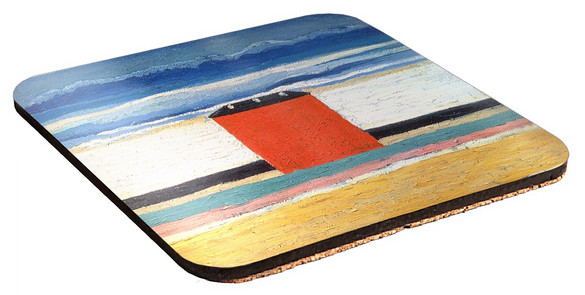 Podkładka pod kubek Czerwony Dom Kazimir Severinovich Malevich