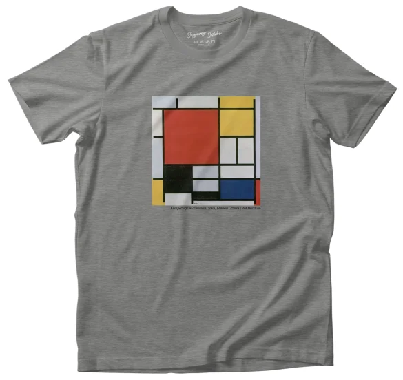 Koszulka z nadrukiem Kompozycja w czerwieni, żółci, błękicie i czerni Piet Mondrian
