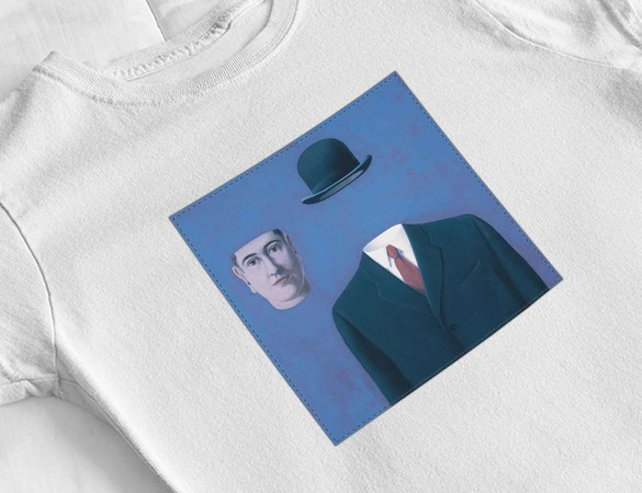 Bluzka damska z naszywką XL Pielgrzym René Magritte