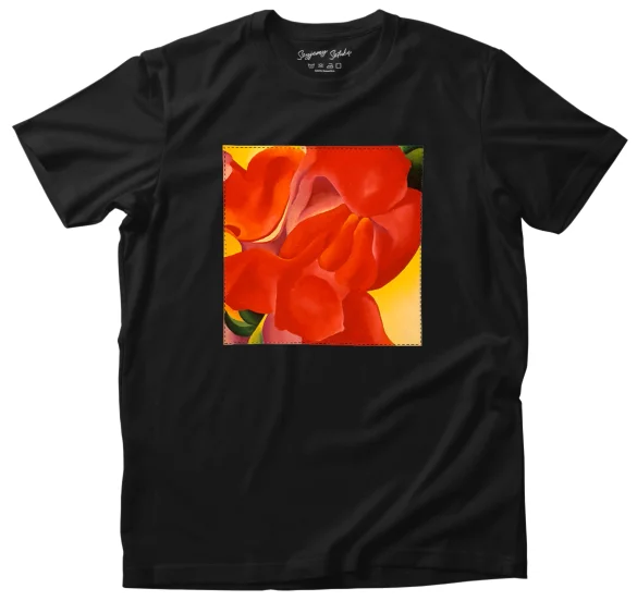 Koszulka z naszywką czerwona kanna Georgia O’Keeffe