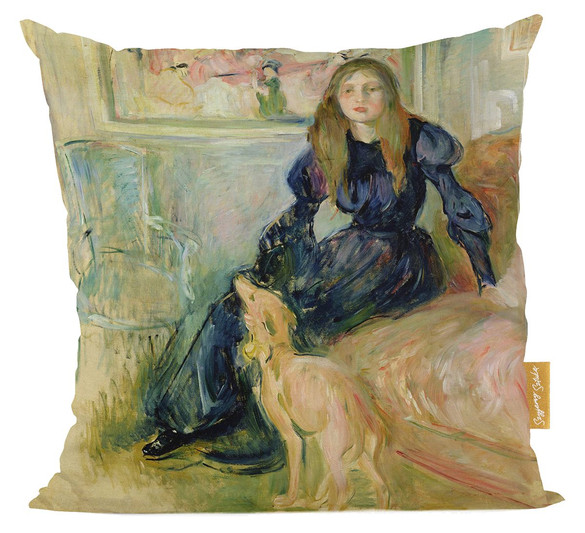 Poduszka Julie Manet i jej piesek Laërte Berthe Morisot