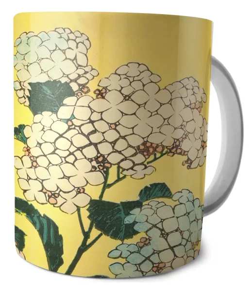 Kubek Hortensja i Jaskółka Katsushika Hokusai