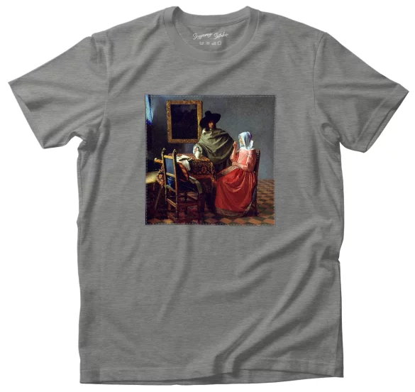 Koszulka z naszywką Kieliszek Wina Jan Vermeer