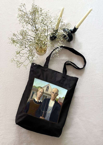 Torba z naszywką American Gothic Grant Wood