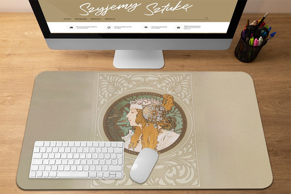 Podkładka Bizantyjskie głowy: blondynka Alfons Mucha 60x40cm