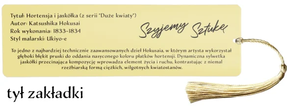Zakładka do książki Hortensja i Jaskółka Katsushika Hokusai
