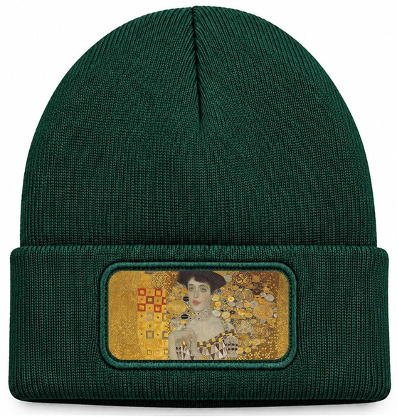Czapka zimowa Złota Adela Gustav Klimt – zielona