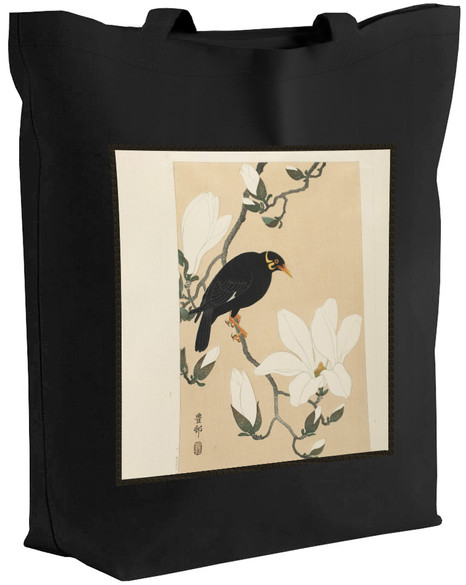 Torba z naszywką Wzgórze Myna na gałęzi magnolii Ohara Koson