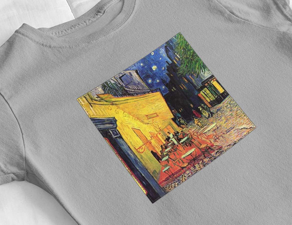 Bluzka damska z naszywką Taras kawiarni w nocy Vincent Van Gogh