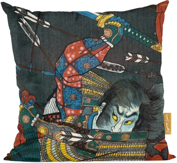 Poduszka Bitwa pod Shijō Nawate Utagawa Kuniyoshi