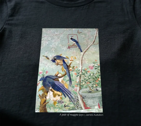 Bluzka damska A pair of magpie jays James Audubon