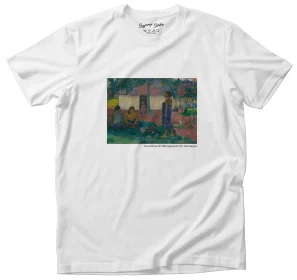 Koszulka z nadrukiem No te aha oe riri Dlaczego jesteś zły Paul Gauguin