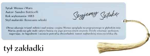 Zakładka do książki Wenus i Mars Sandro Botticelli