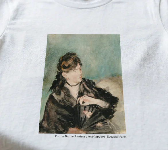 Koszulka z nadrukiem Portret Berthe Morisot z wachlarzem Édouard Manet