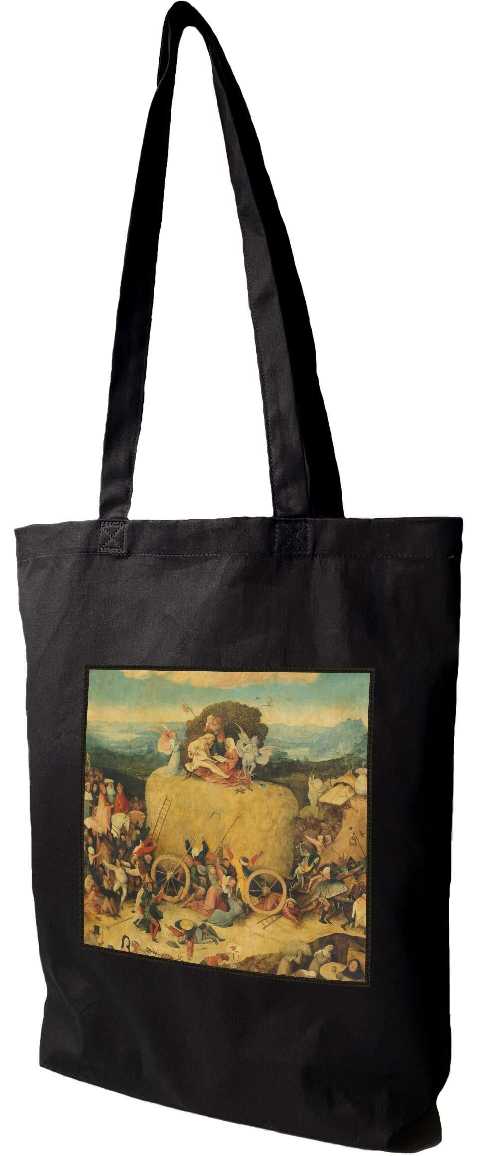 Torba z naszywką Tryptyk woźnicy Hieronim Bosch, Czarna