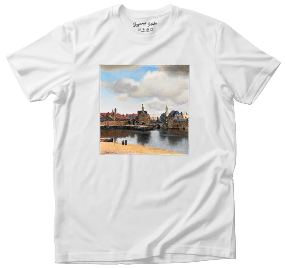 Koszulka z naszywką Widok Delf Jan Vermeer