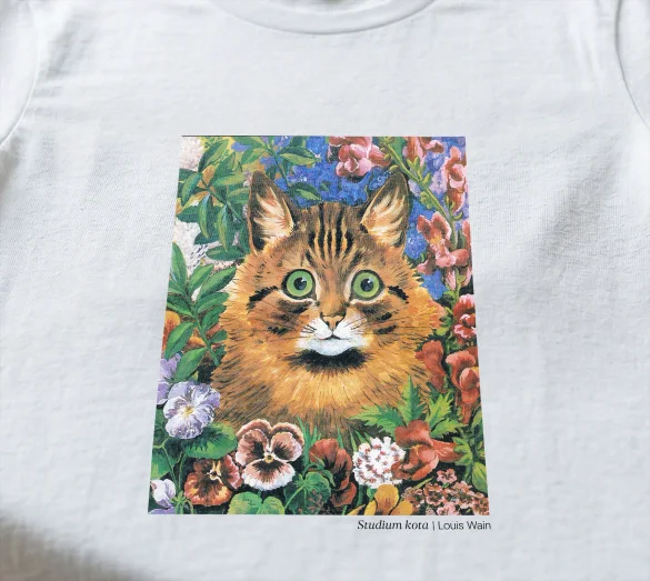 Koszulka z nadrukiem Studium kota Louis Wain