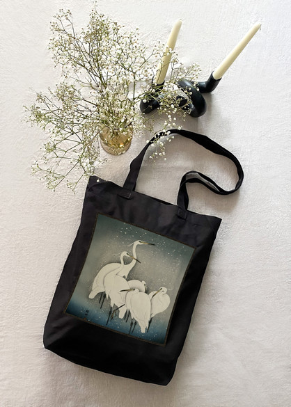 Torba z naszywką Grupa czapli Ohara Koson