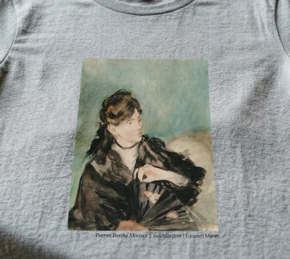 Koszulka z nadrukiem Portret Berthe Morisot z wachlarzem Édouard Manet