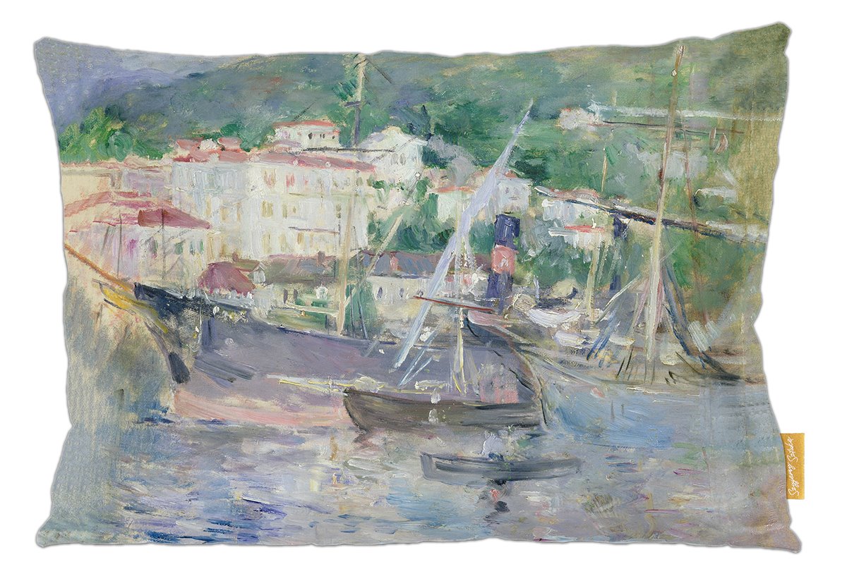 Poduszka dekoracyjna na prezent z obrazem Port w Nicei Berthe Morisot Szyjemy Sztukę