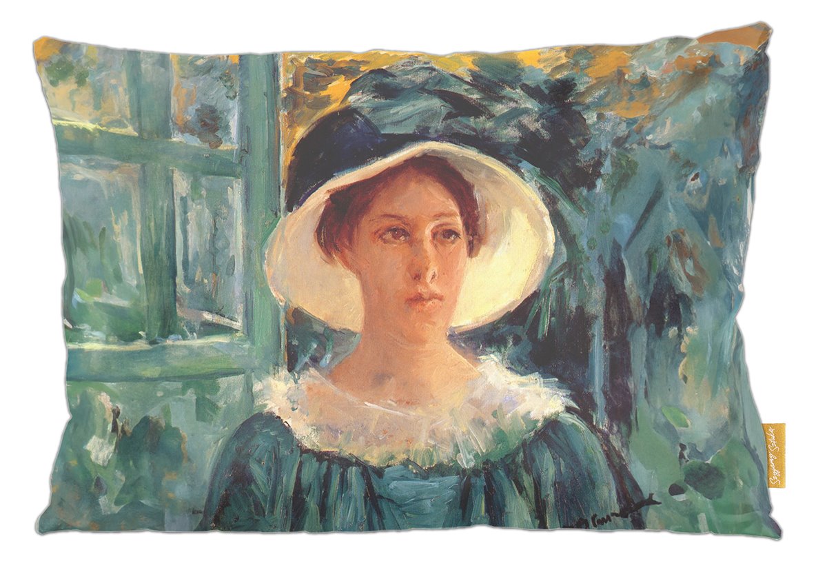 Poduszka dekoracyjna na prezent z obrazem Młoda kobieta w ogrodzie Mary Cassatt Szyjemy Sztukę