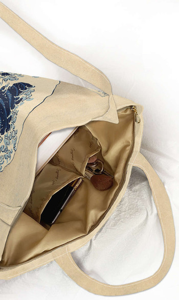 Torba na ramię shopper Wielka Fala w Kanagawie Katsushika Hokusai